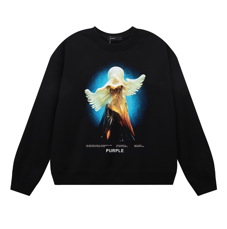 Purple  Men's Long-Sleeve T-shirt Sweatshirt 1159