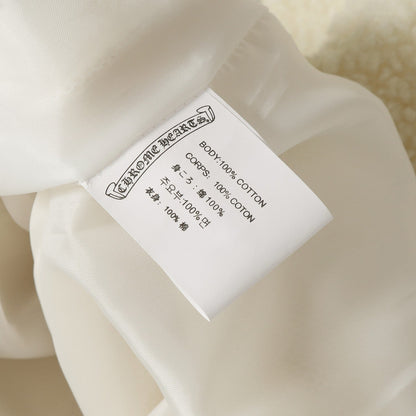 Chrome Hearts Horseshoe Embroidered Sherpa Jacket - Black Cream Gothic Coat 825