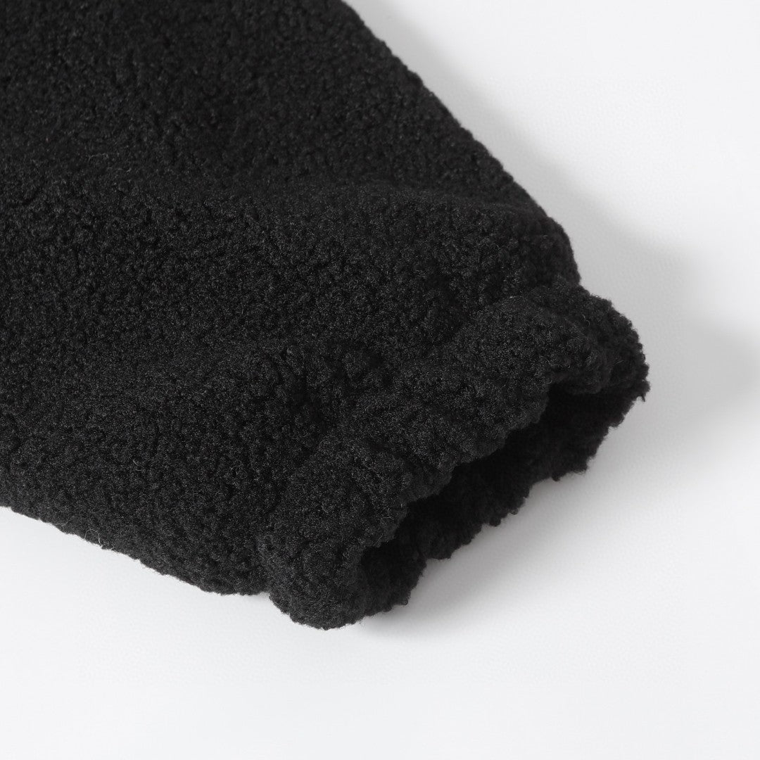 Chrome Hearts Horseshoe Embroidered Sherpa Jacket - Black Cream Gothic Coat 825